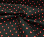 Black Background Red Small Polka Dot Fabric - Image 5