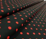 Black Background Red Small Polka Dot Fabric - Image 6