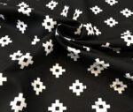 Black Background Small Mosaic Patterned Fabric - Image 7