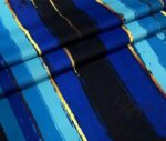 Black Blue Antique Striped Fabric - Image 3