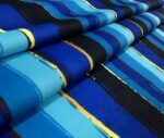 Black Blue Antique Striped Fabric