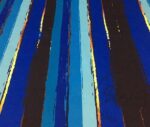 Black Blue Antique Striped Fabric - Image 4