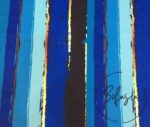 Black Blue Antique Striped Fabric - Image 5
