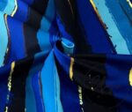 Black Blue Antique Striped Fabric - Image 6