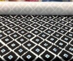 Black Blue Baklava Ikat Fabric - Image 4