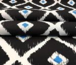 Black Blue Baklava Ikat Fabric - Image 6