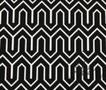 Black Fabric with Geometric Mountain Pattern