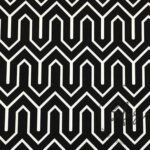 Black Fabric with Geometric Mountain Pattern