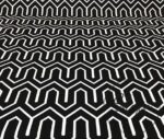 Black Fabric with Geometric Mountain Pattern - Image 4