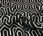 Black Fabric with Geometric Mountain Pattern - Image 5