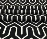 Black Fabric with Geometric Mountain Pattern - Image 6