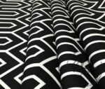 Black Fabric with Geometric Mountain Pattern - Image 7
