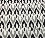 Black Gray Baklava Ikat Fabric