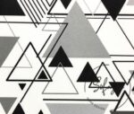 Black Gray Triangles Patterned Fabric - Image 3