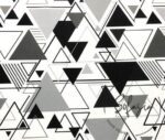 Black Gray Triangles Patterned Fabric