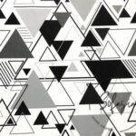 Black Gray Triangles Patterned Fabric
