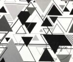 Black Gray Triangles Patterned Fabric - Image 4