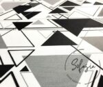 Black Gray Triangles Patterned Fabric - Image 6