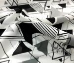 Black Gray Triangles Patterned Fabric - Image 7