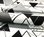 Black Gray Triangles Patterned Fabric - Image 8