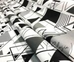 Black Gray Triangles Patterned Fabric - Image 10