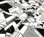 Black Gray Triangles Patterned Fabric - Image 11