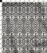 Black Ikat Patterned Digital Sofa Fabric - Image 3