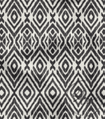 Black Ikat Patterned Digital Sofa Fabric