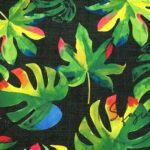 Black Linen Camel Sole Patterned Fabric