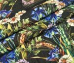 Black Linen Spikes Patterned Fabric - Image 8