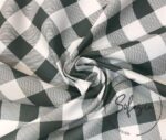 Black Mulberry Large Gingham Patterned Fabric - Image 3
