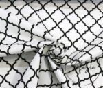 Black on White Moroccan Patterned Curtain and Sofa Fabric