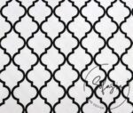 Black on White Moroccan Patterned Curtain and Sofa Fabric - Image 4