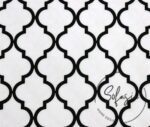 Black on White Moroccan Patterned Curtain and Sofa Fabric - Image 5