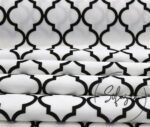 Black on White Moroccan Patterned Curtain and Sofa Fabric - Image 8