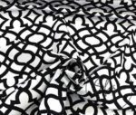 Black Ottoman Patterned Fabric on White - Image 3