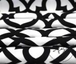 Black Ottoman Patterned Fabric on White - Image 8