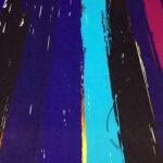 Black Purple Blue Color Antique Striped Fabric
