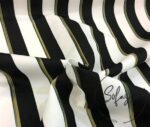 Black Striped Oil Painting Effect Fabric - Image 6
