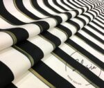 Black Striped Oil Painting Effect Fabric - Image 8