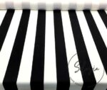 Black White 8cm Thick Striped Fabric