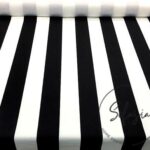 Black White 8cm Thick Striped Fabric