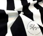 Black White 8cm Thick Striped Fabric - Image 4