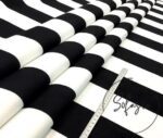 Black White 8cm Thick Striped Fabric - Image 5