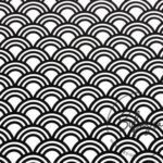 Black White Circles Vintage Patterned Fabric