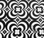 Black White Geometric Vintage Patterned Fabric - Image 3