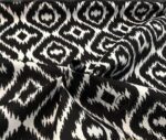 Black White Ikat Fabric - Image 5