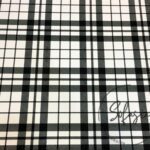 Black White Modern Plaid Fabric