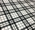 Black White Modern Plaid Fabric - Image 5