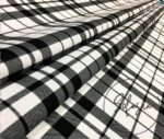 Black White Modern Plaid Fabric - Image 6